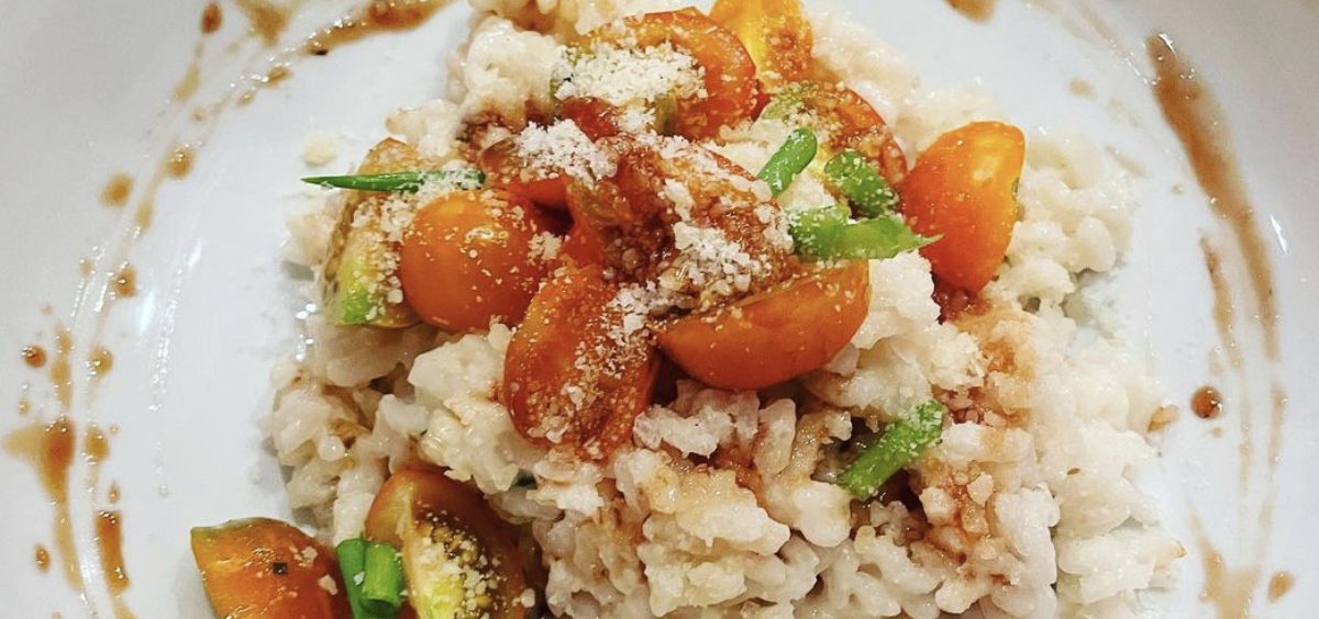 White Wine Risotto with Garden Tomatoes and Herbs