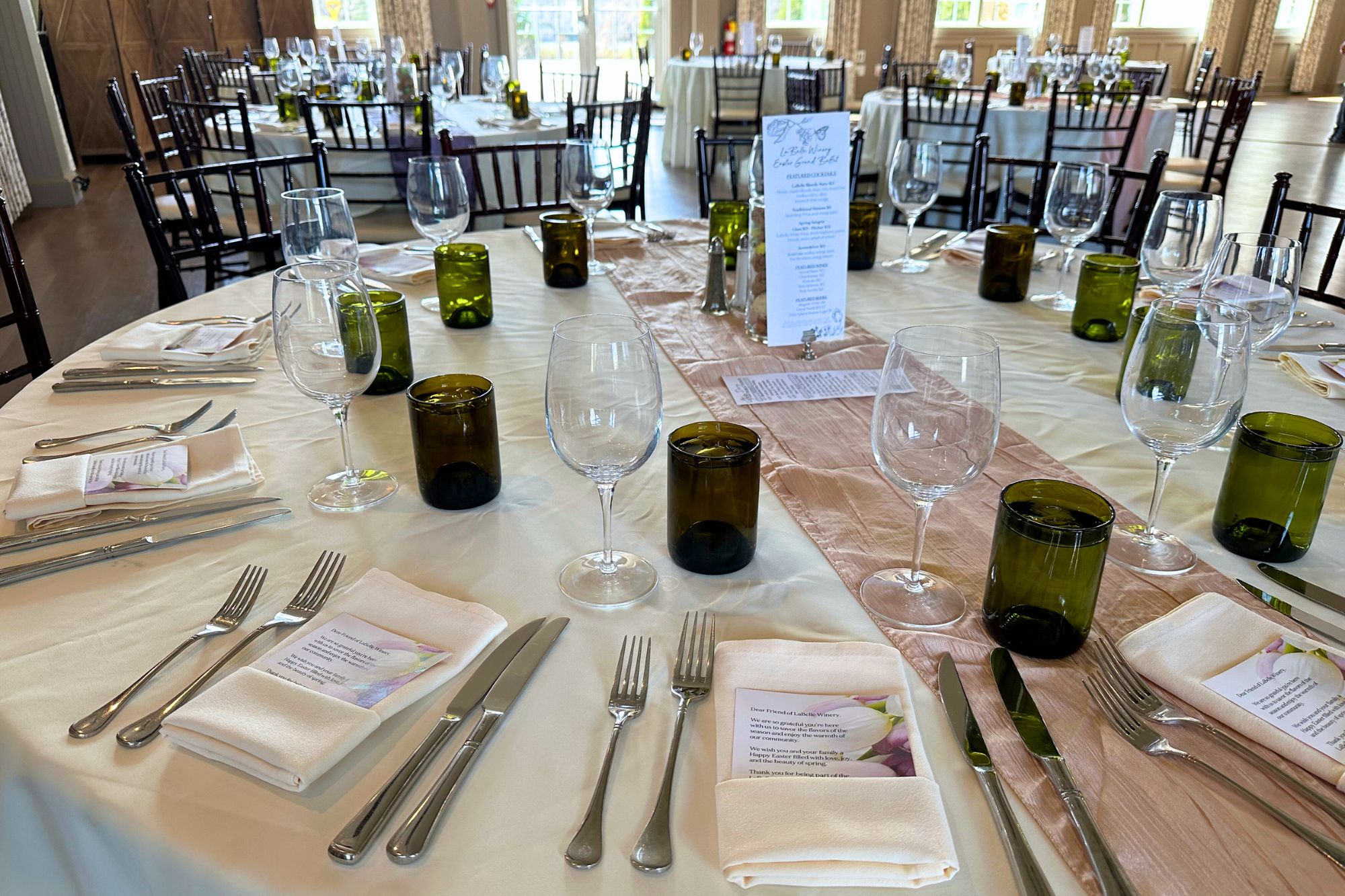 Easter Brunch Buffet Table Setting at LaBelle Winery in Derry nh