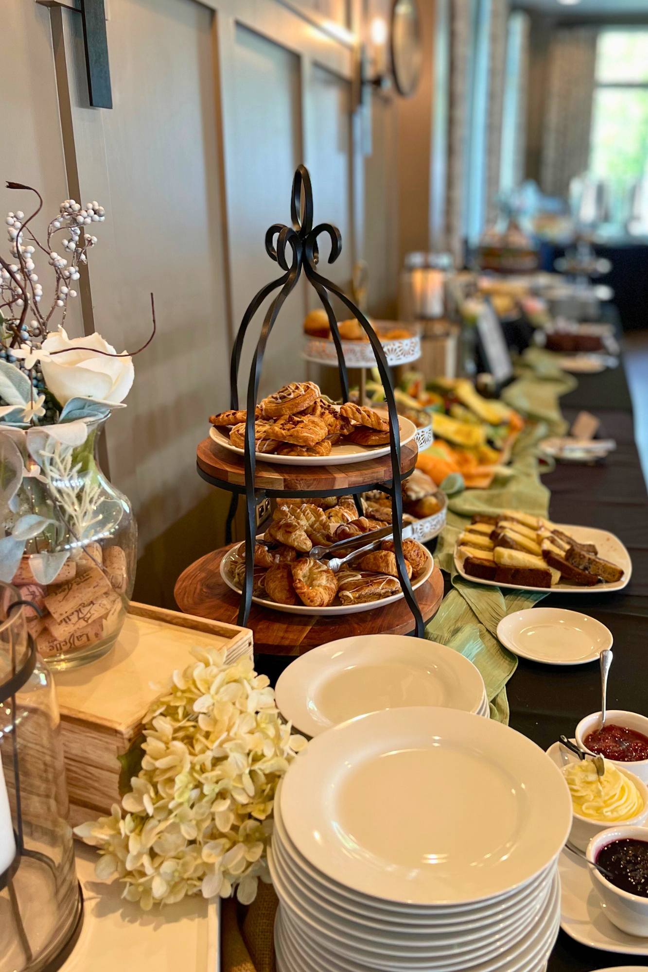 mothers day brunch buffet food display at labelle winery