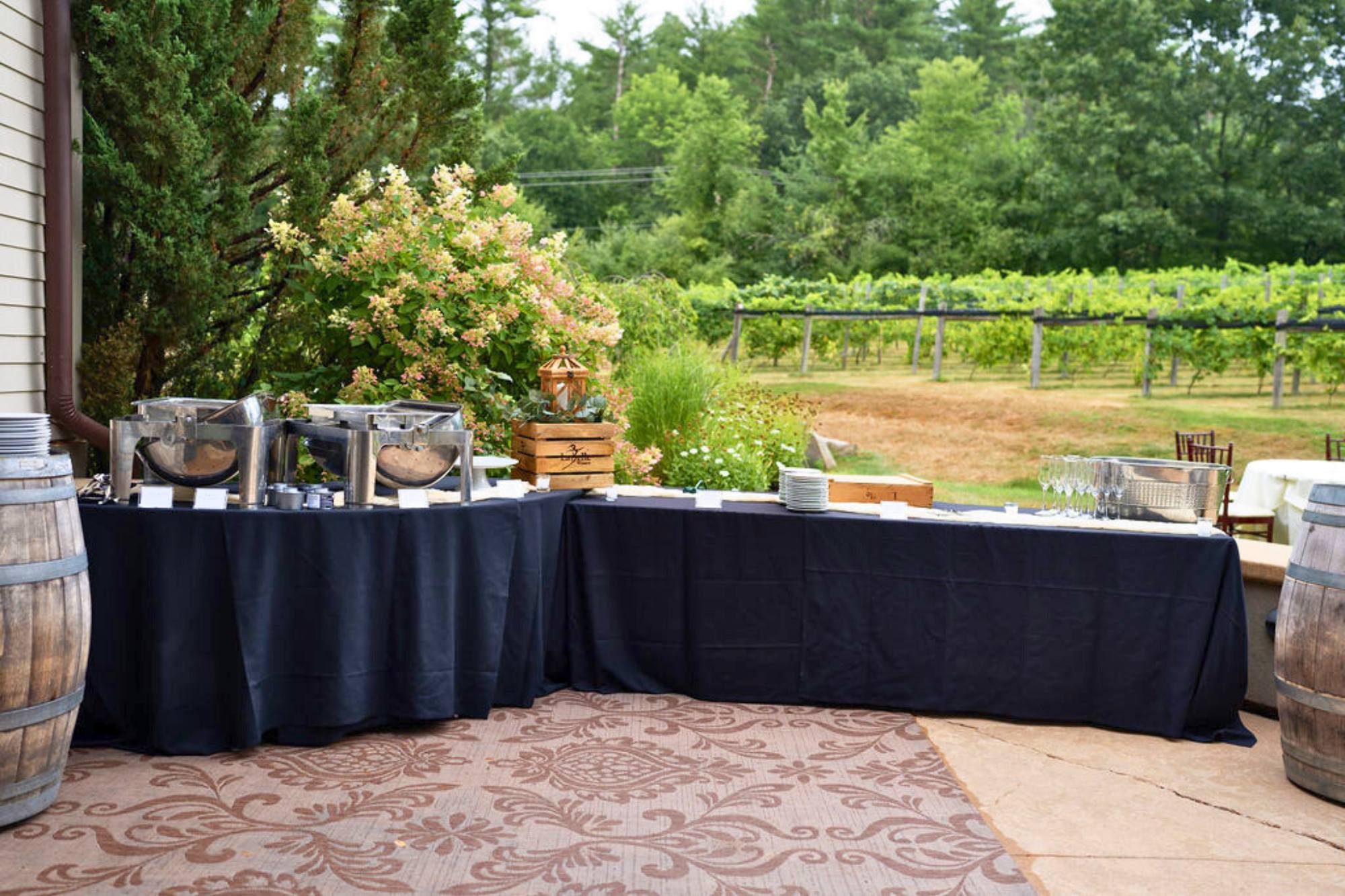 outdoor buffet at labelle winery event tyler reign photography