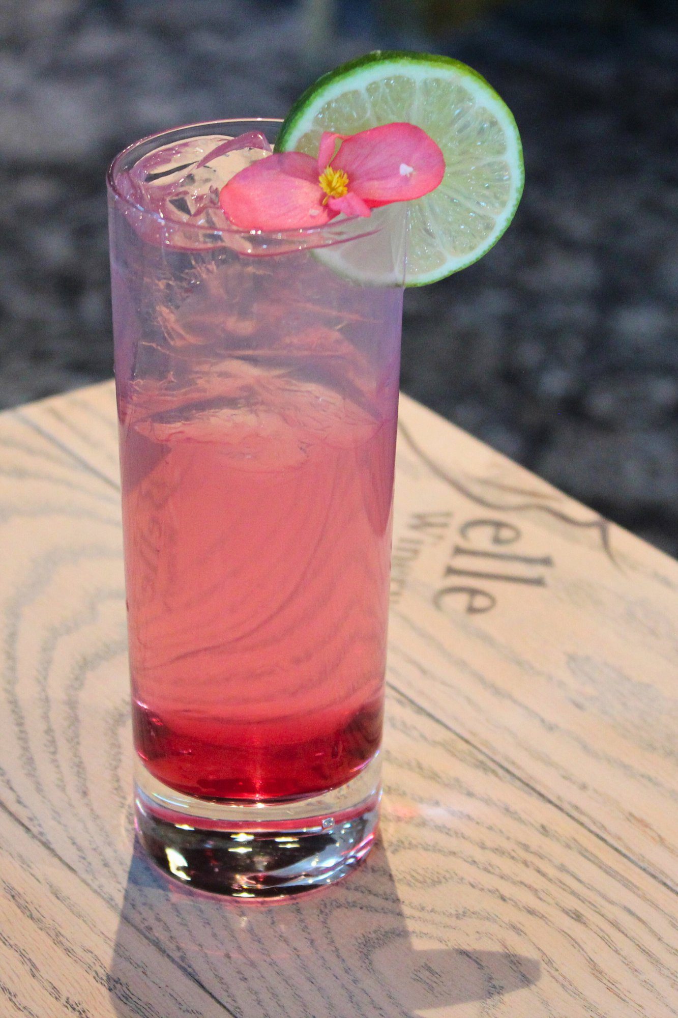 hibiscus cocktail at the bistro