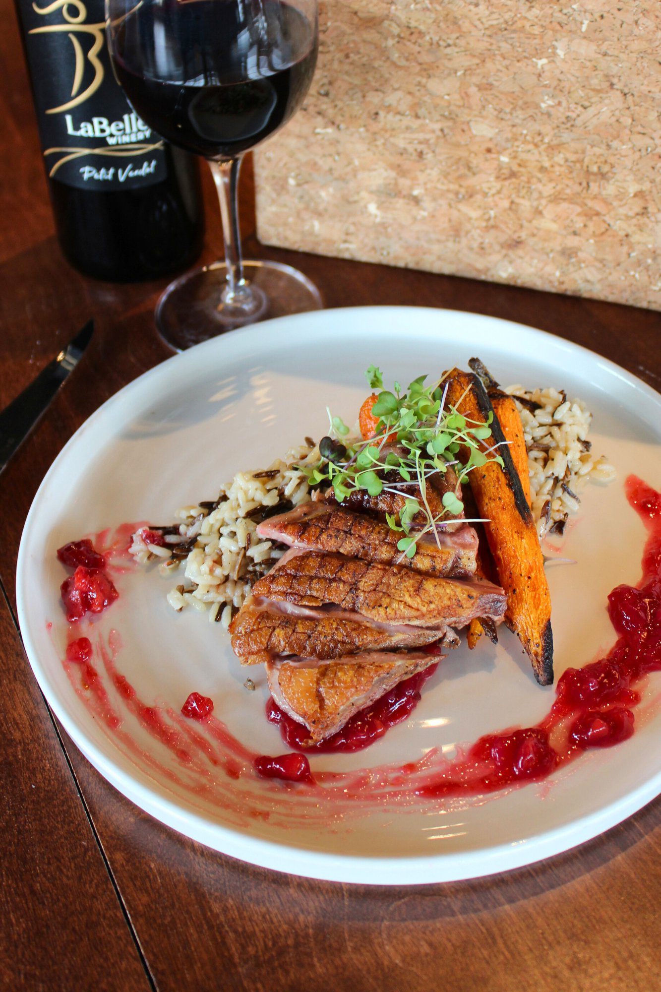 seared duck breast entree americus in derry nh