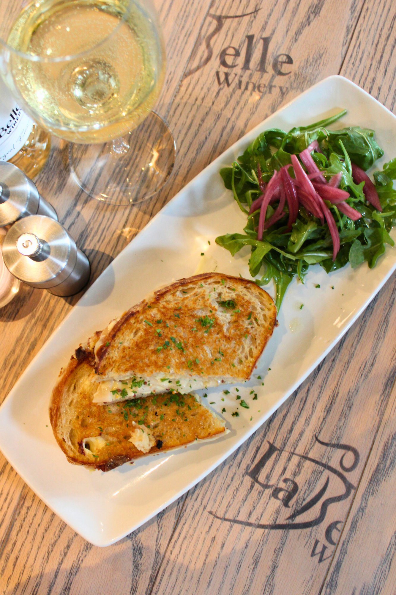 the bistro at labelle brie and pear grilled cheese