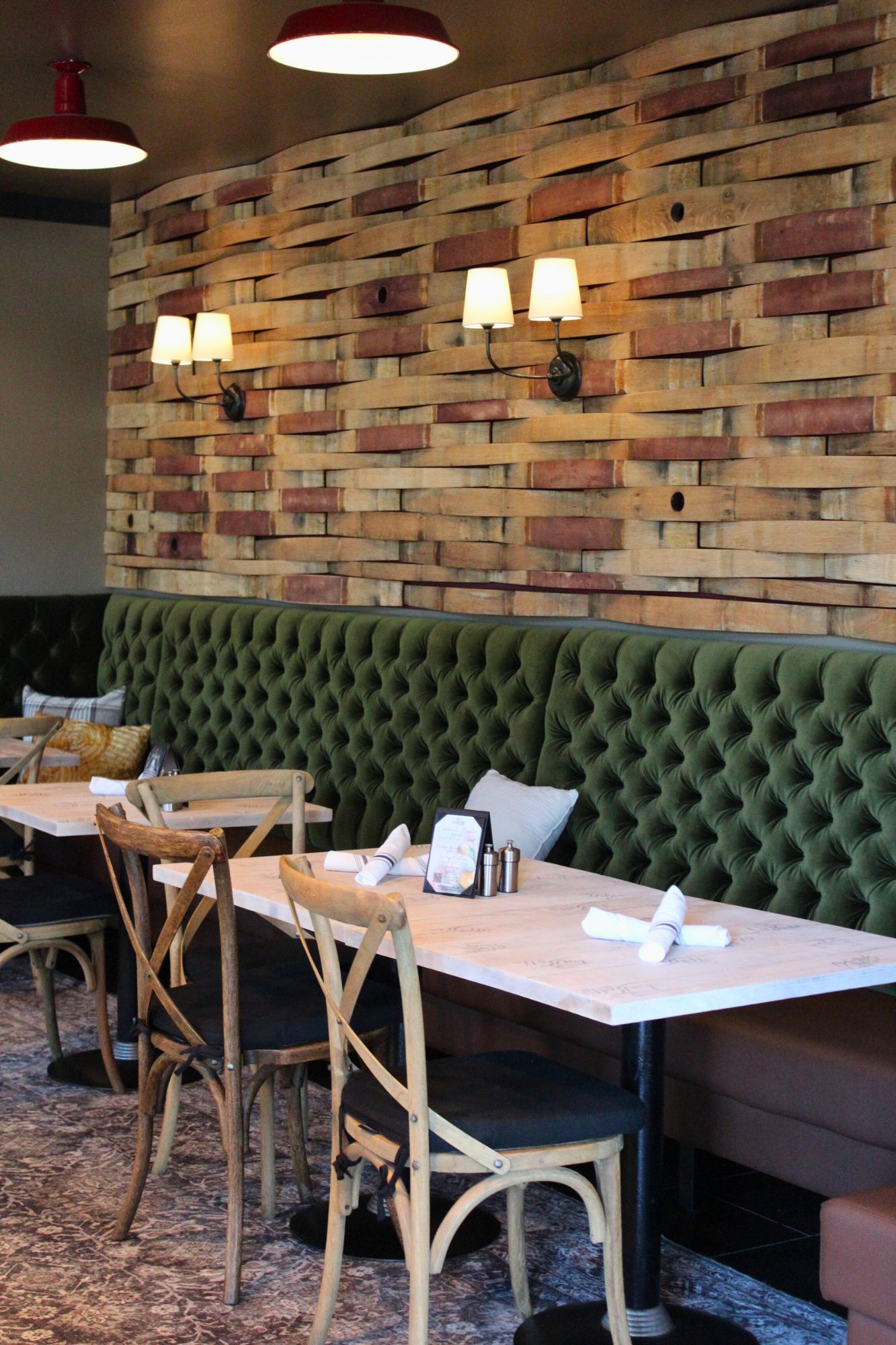 the bistro revamp 2025 barrel wall and banquette
