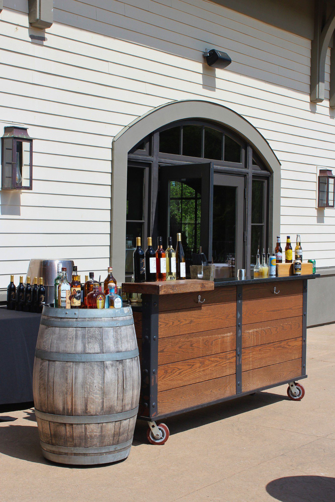 ourdoor bar display at labelle winery amherst corporate events