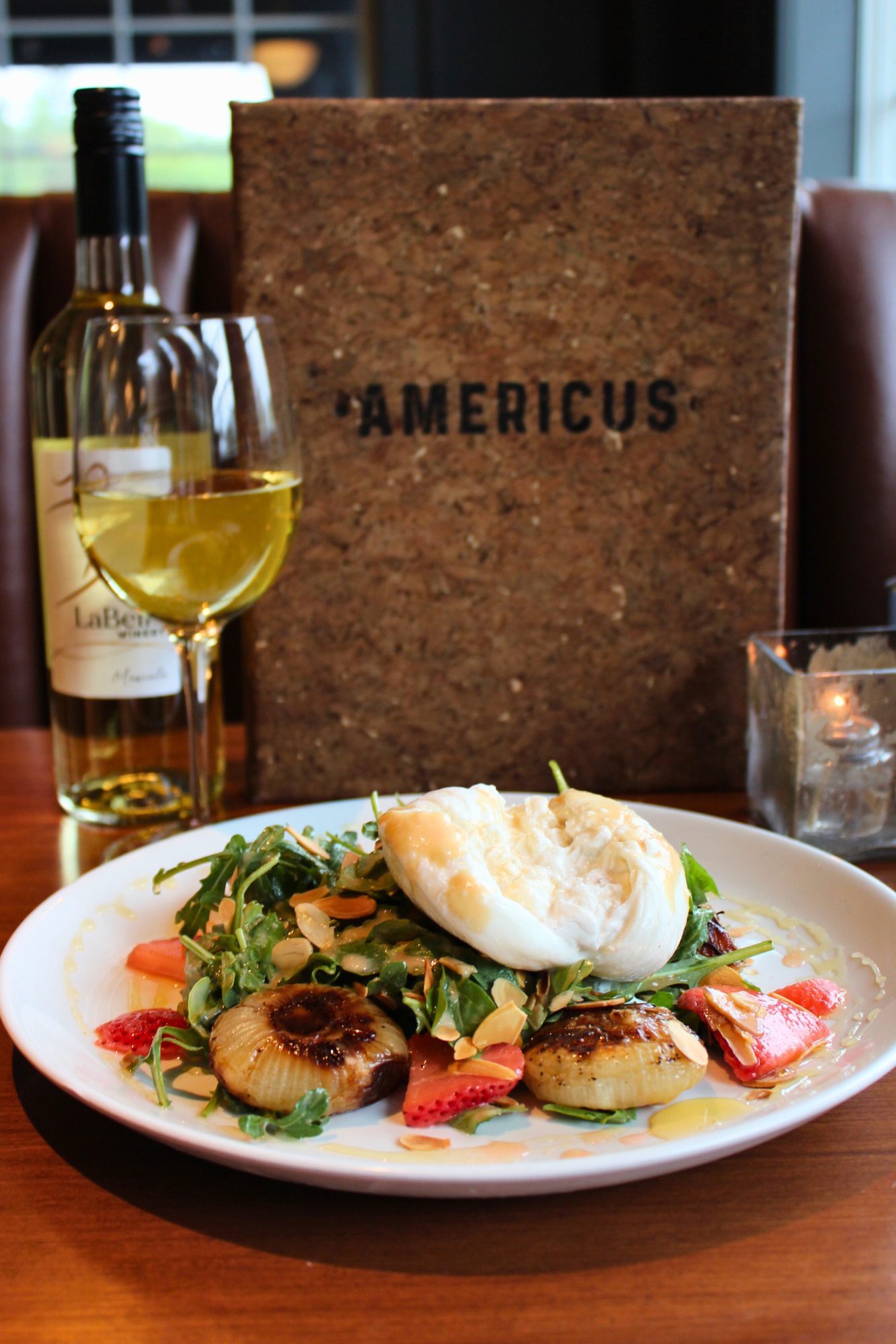 strawberry burrata salad americus restaurant