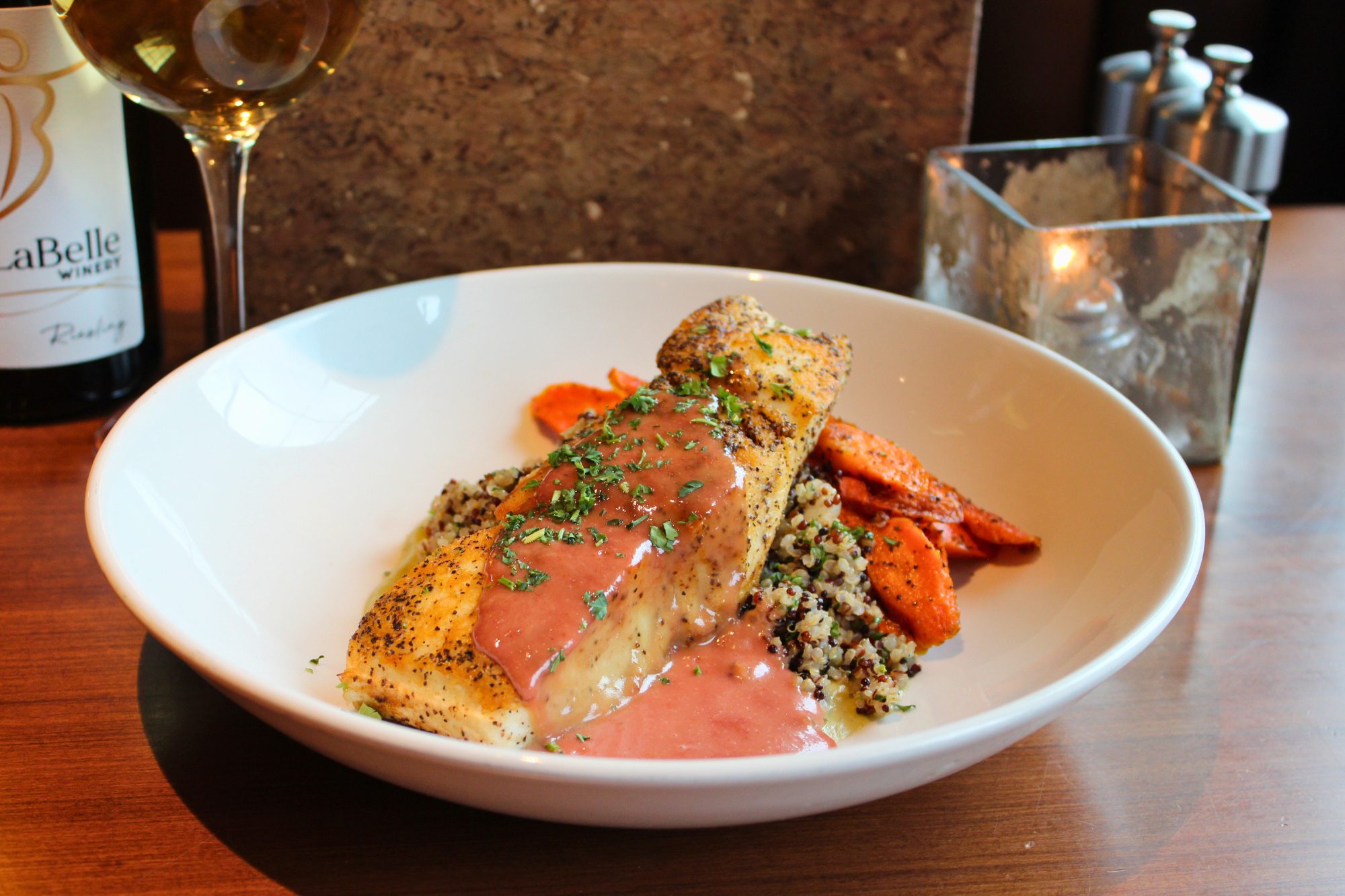 summer halibut entree americus restaurant