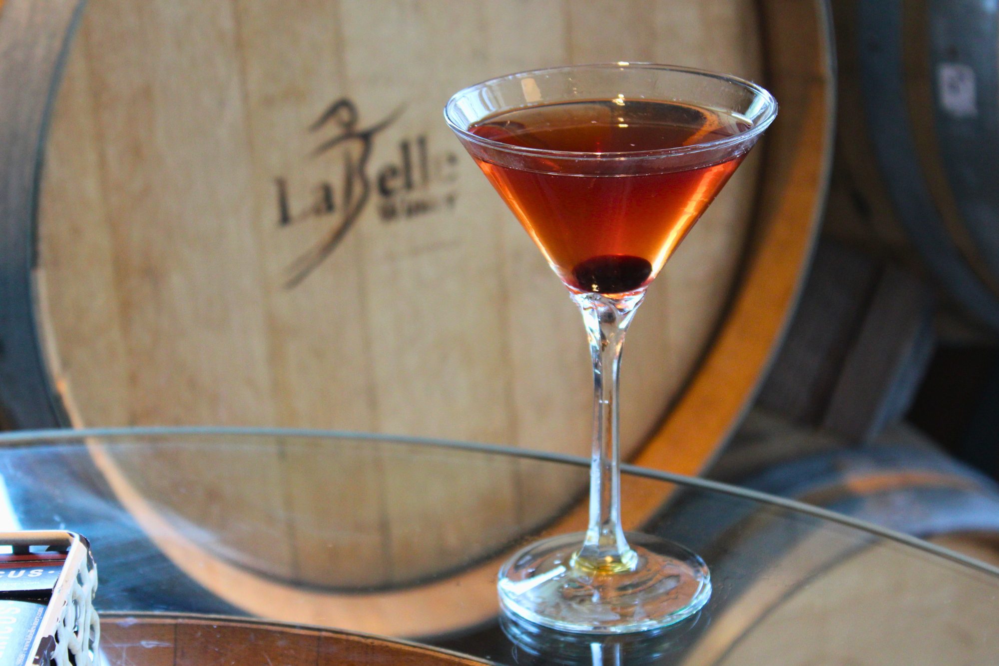 Candied Bacon Manhattan at labelle winery at americus  fall menu