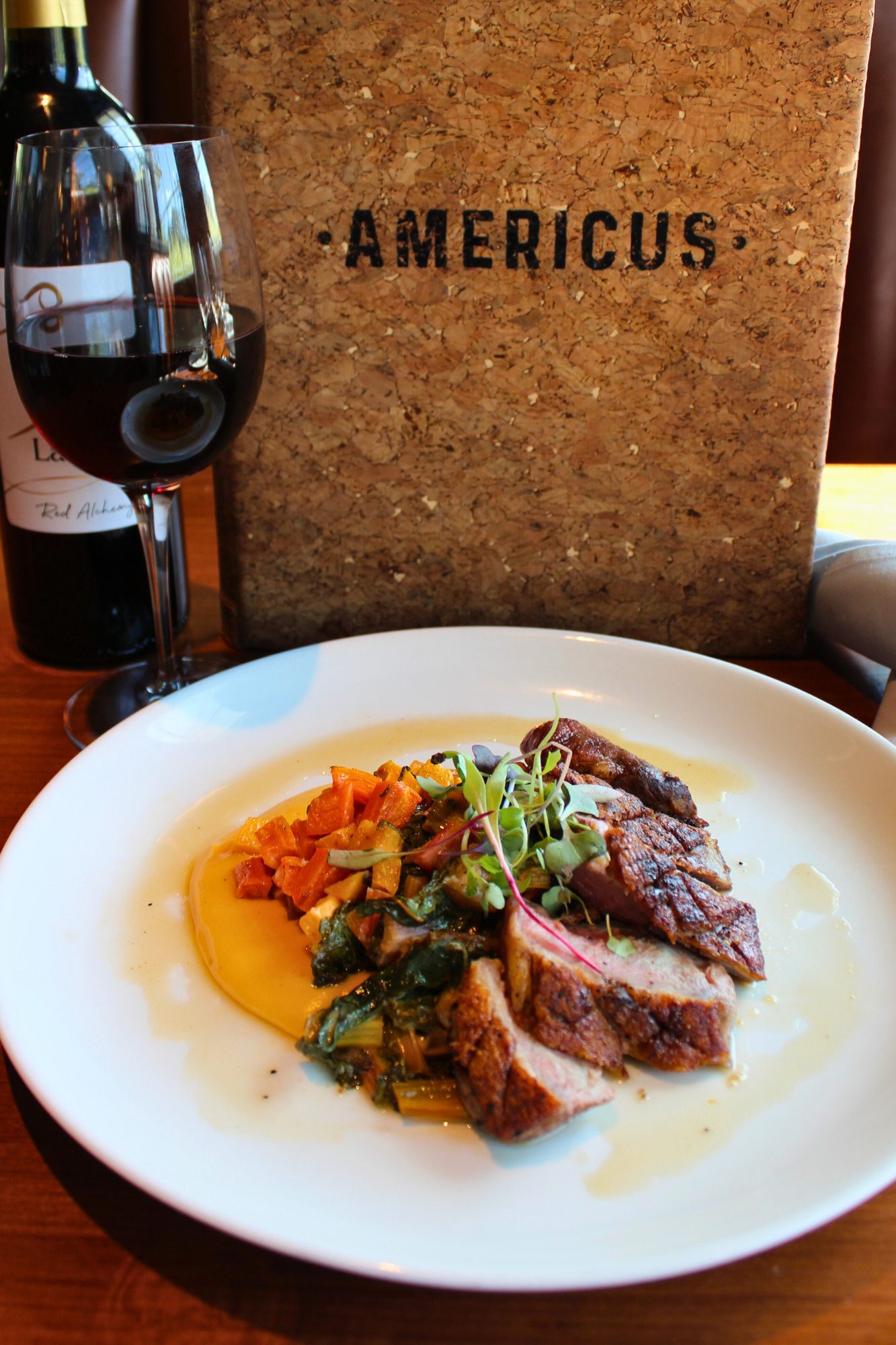Seared Duck Breast at labelle winery at americus  fall menu