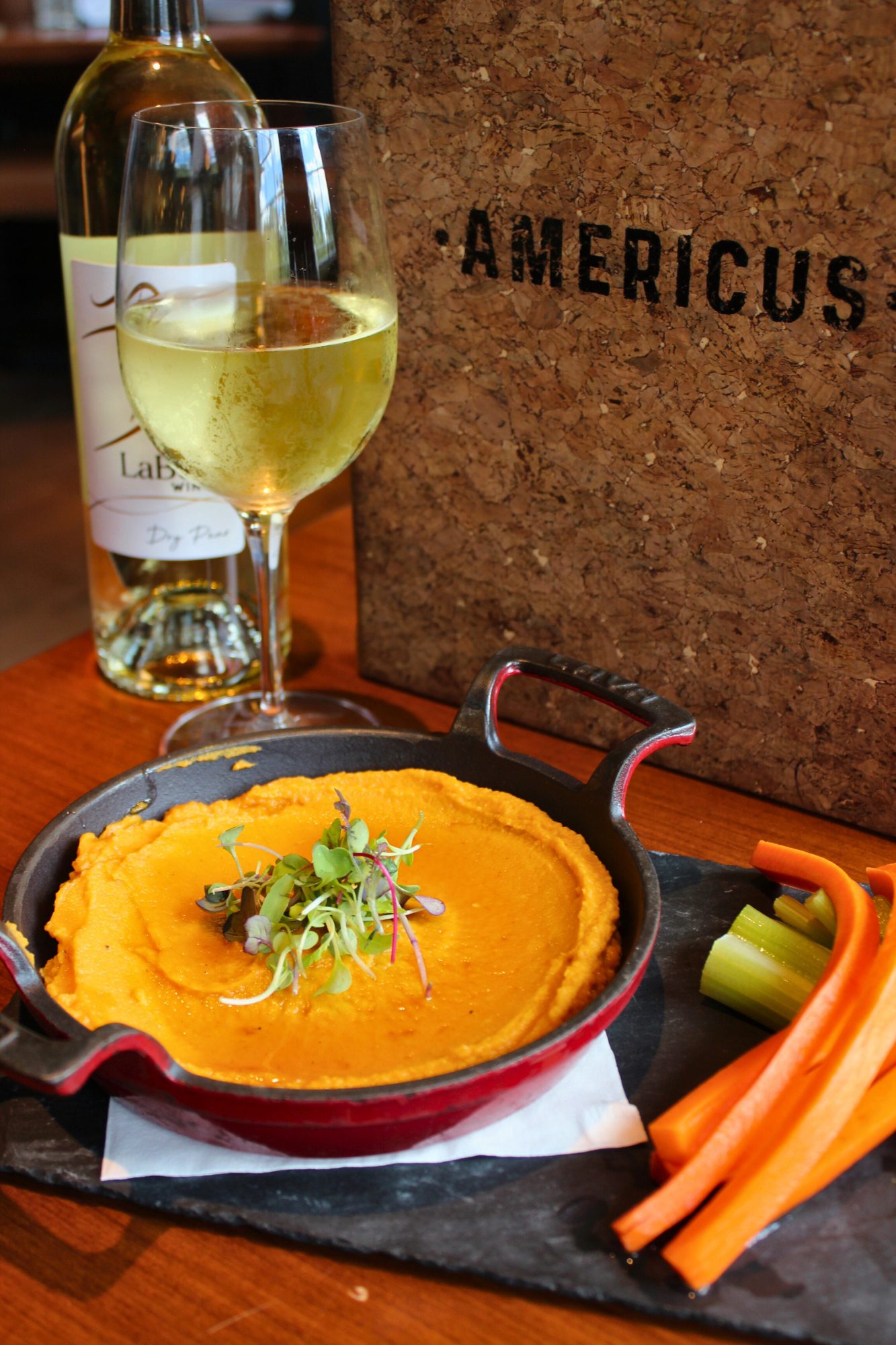 butternut squash and pumpkin hummus at labelle winery at americus  fall menu