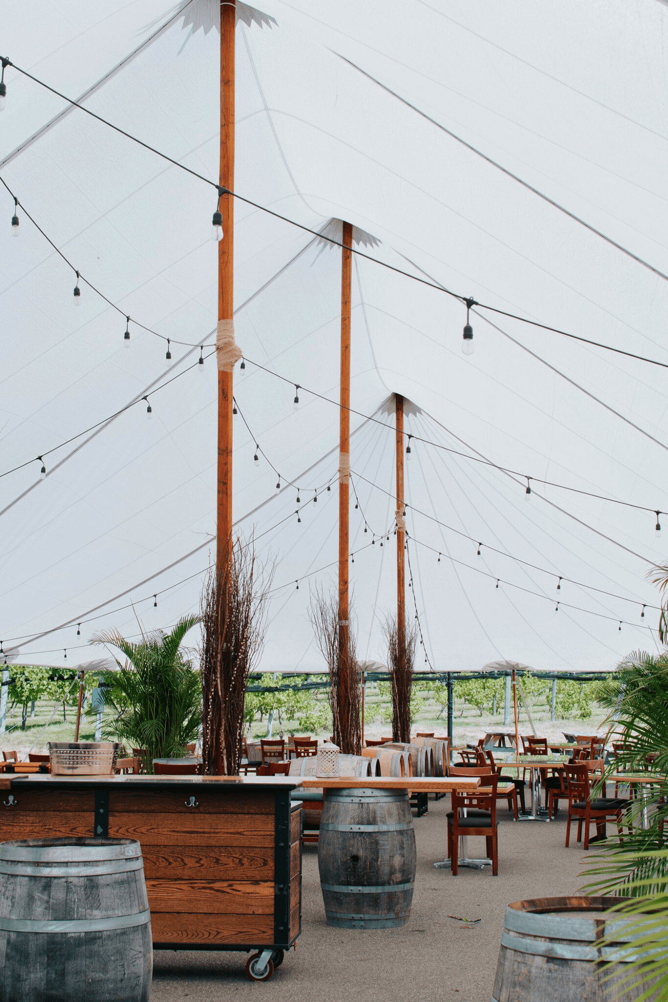 outdoor tent seating at the bistro labelle winery