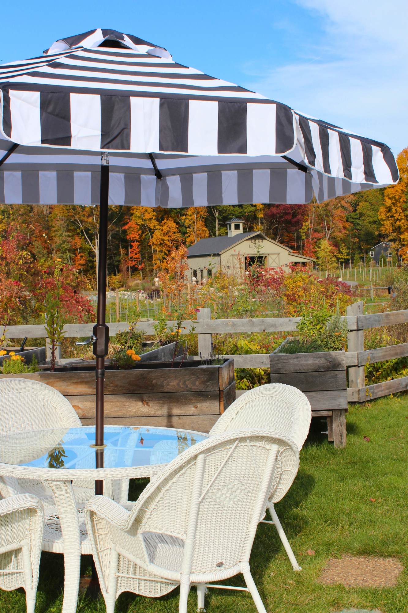 Fall outdoor seating at labelle market