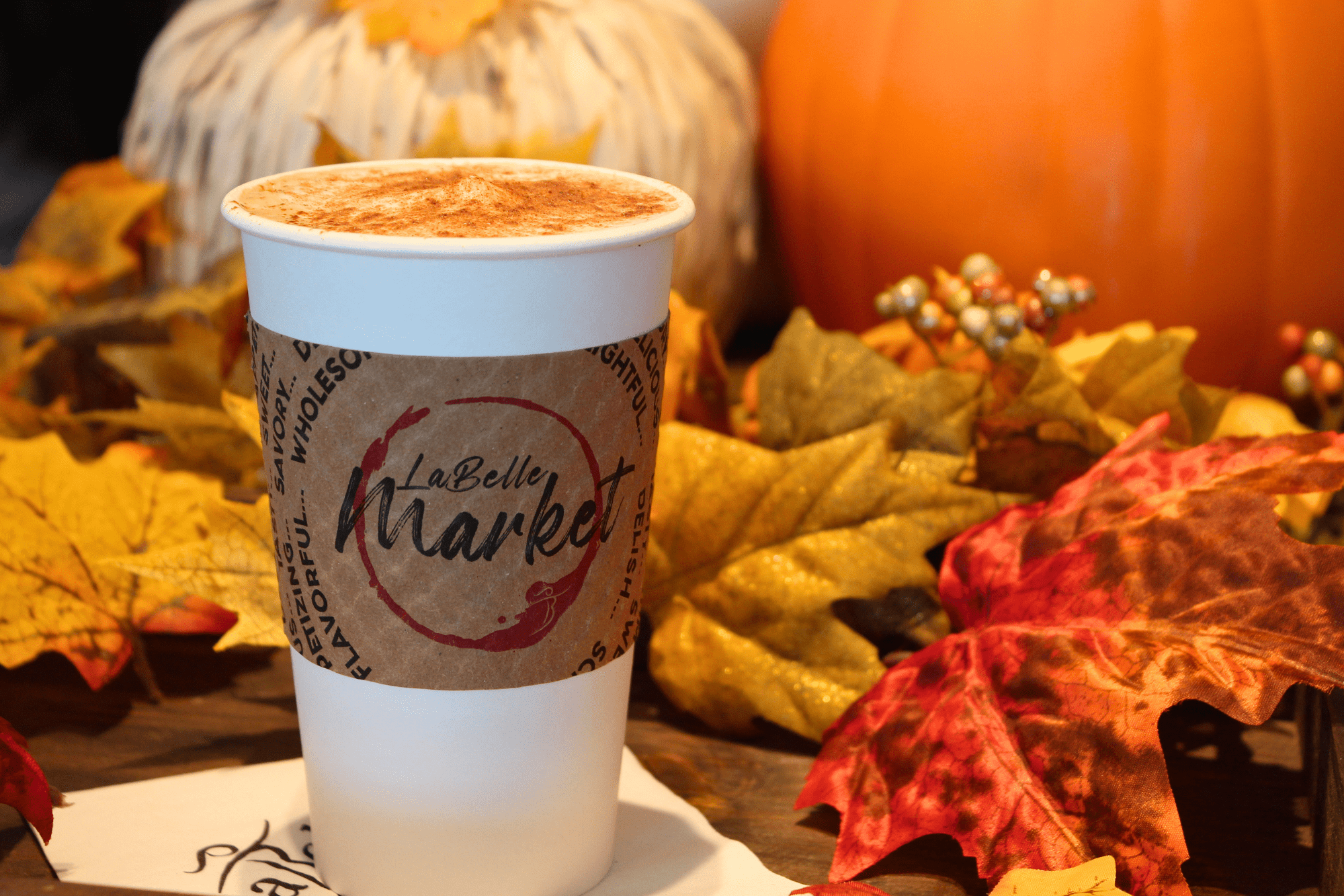 fall latte at labelle market