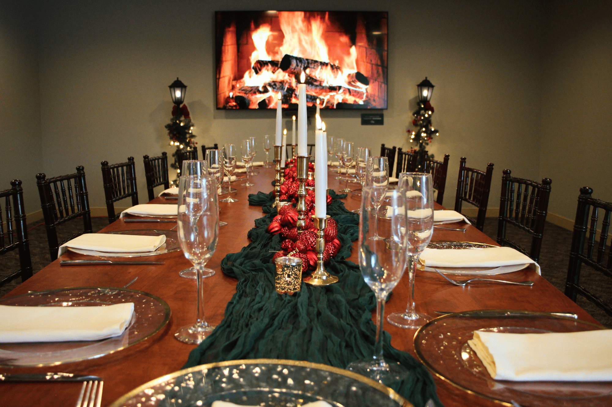 table set up for holiday party labelle winery boardroom (2)