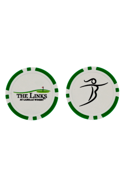 labelle links poker chip golf ball marker front and back design