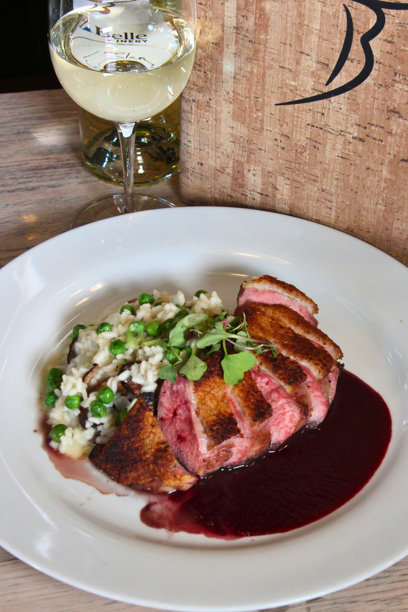 Duck and Risotto the bistro labelle winery