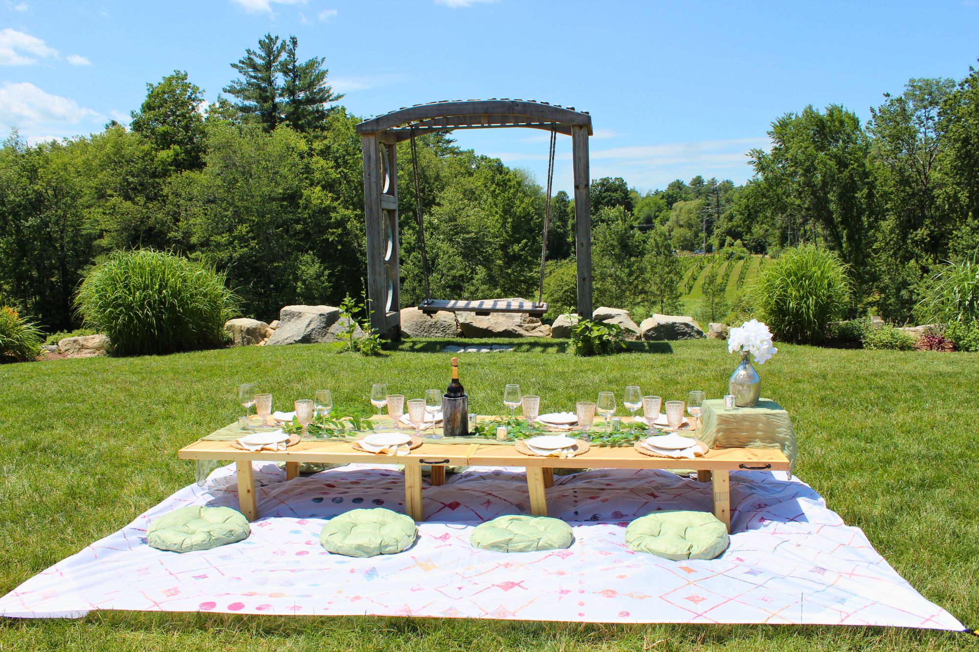 luxury picnic event idea at labelle winery amherst celebrate