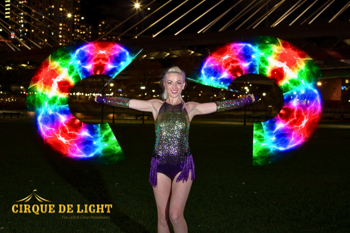 cirque de light led performer at labelle lights festival