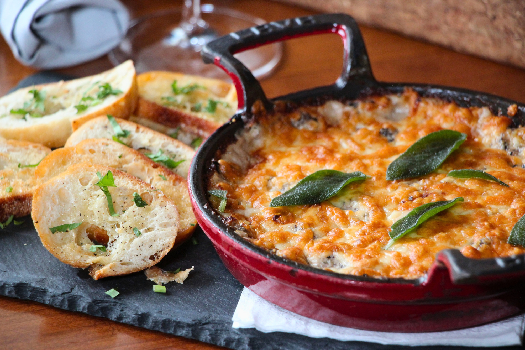 Mushroom Fontina Dip labelle winery americus restaurant fall menu 2026